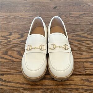Elegant Creamy White Horsebit Loafers